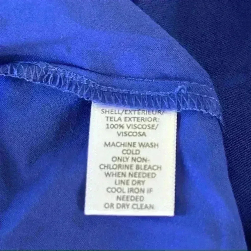 NWT LOFT XS Petites top pleated royal blue - Picture 9 of 9
